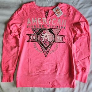 American Fighter By Affliction Women's Pink XS Graphic Print Sweatshirt Sweater